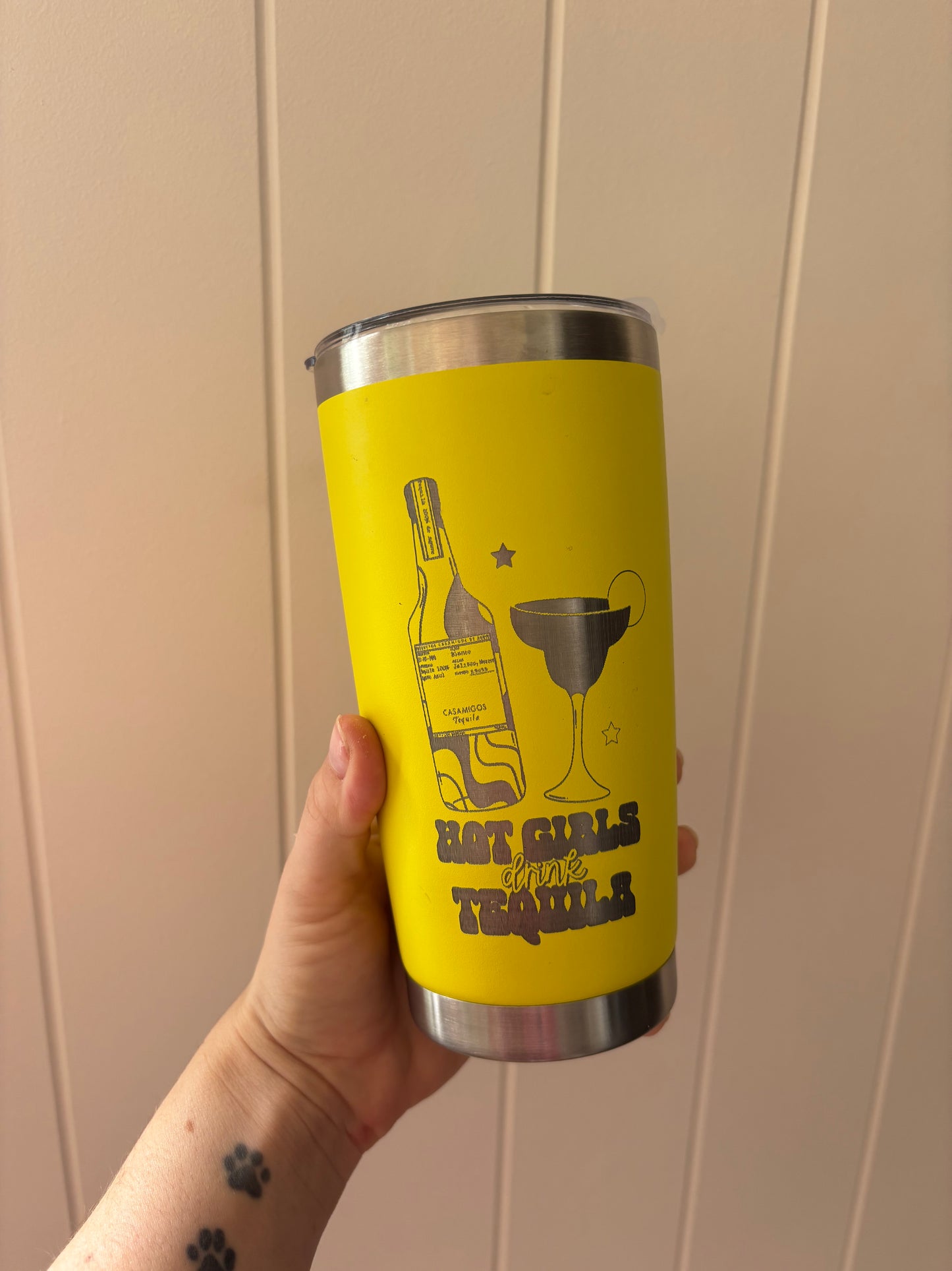 Hot Girls drink Tequila 20oz Engraved Travel Mug