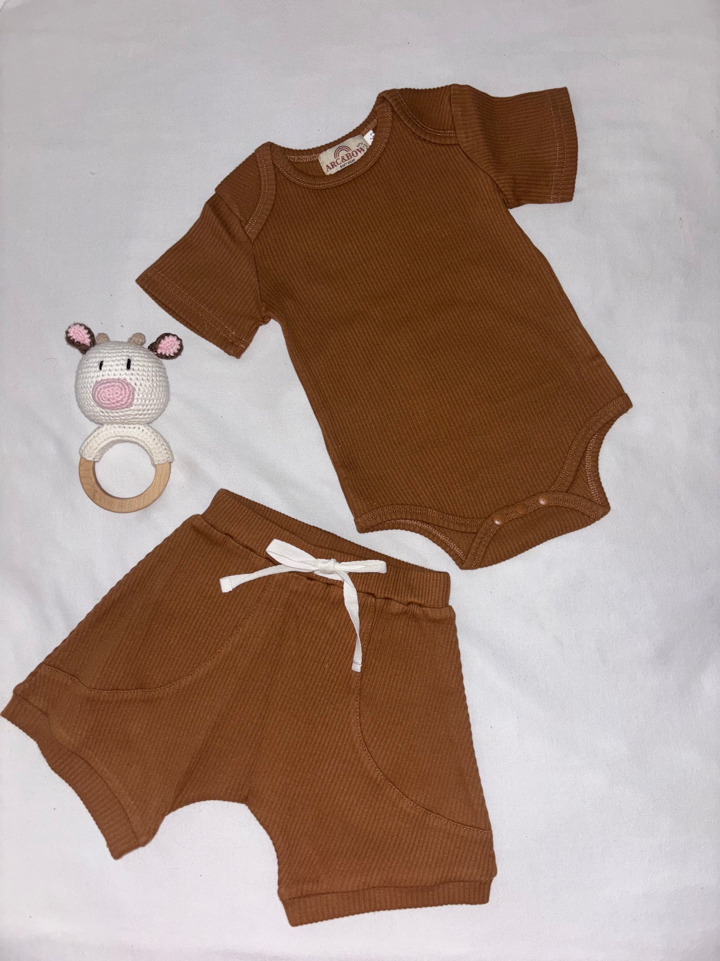 Ribbed Onesie - Chocolate