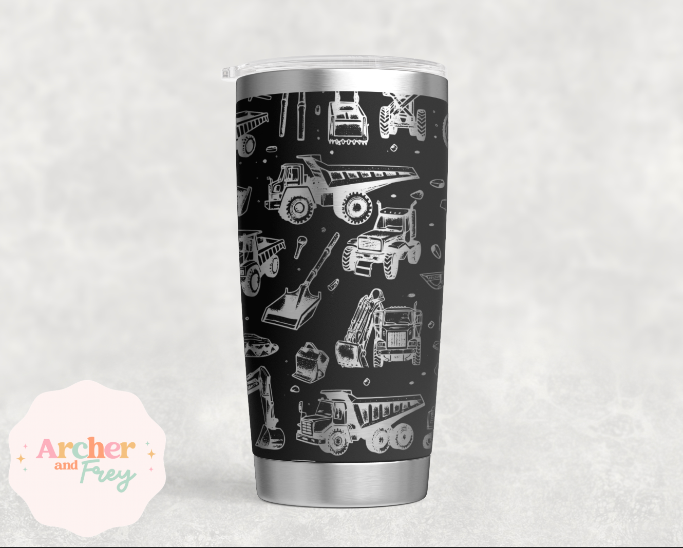 Laser Engraved Travel Mug - Construction