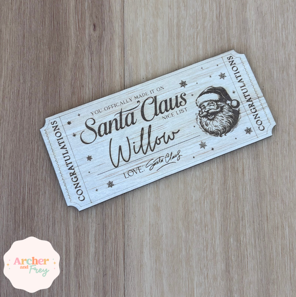 North Pole Nice List Ticket