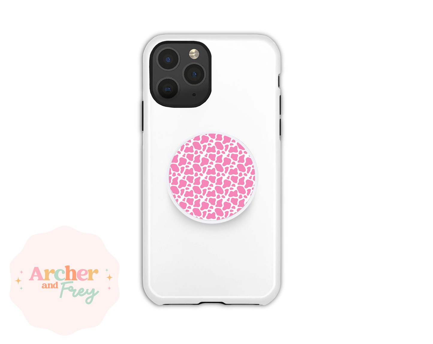 Magsafe Phone Grip - Pink Cow Print