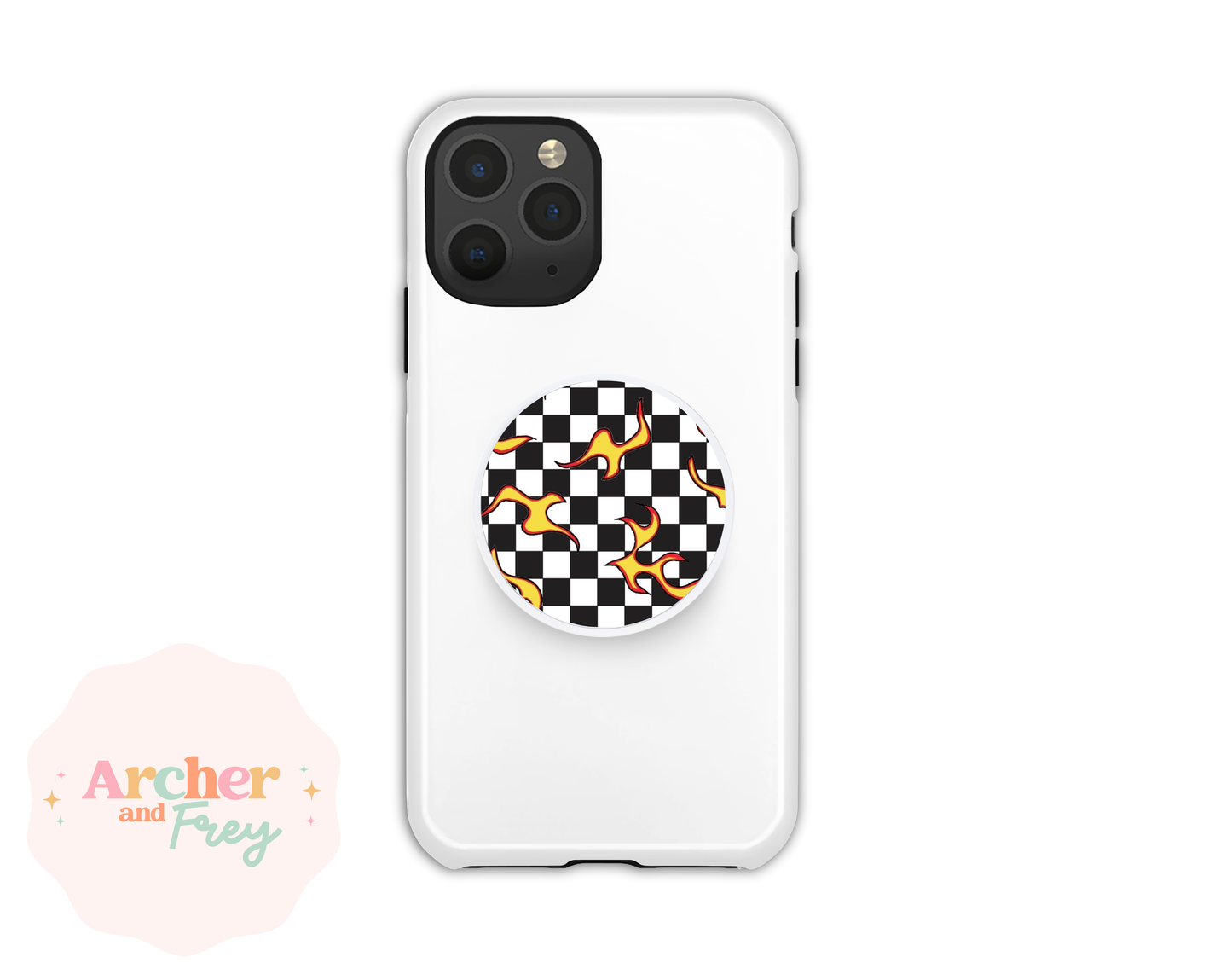 Magsafe Phone Grip - Checkered Fire
