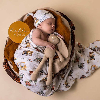 Diggers & Tractors Organic Muslin Wrap