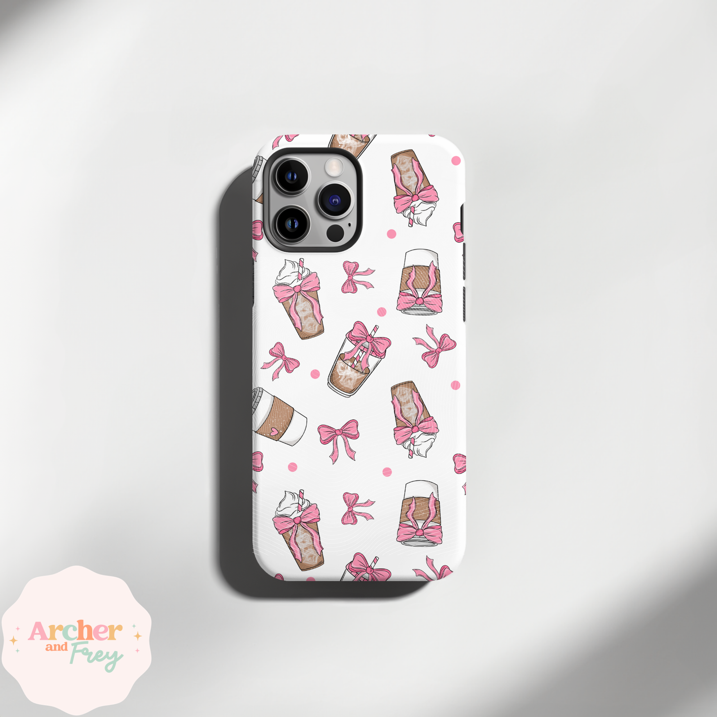 Tough Phone Case - Coffee & Bows