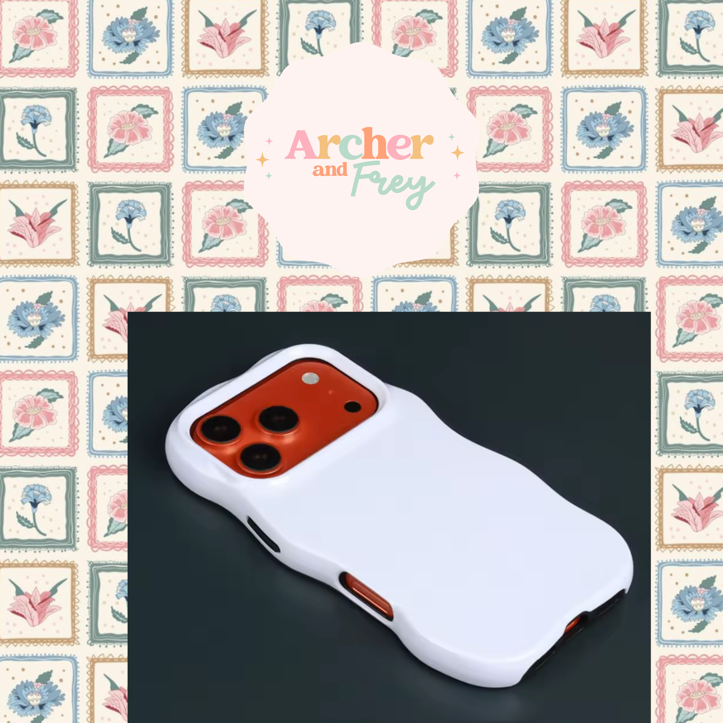 Wavy Tough Phone Case - Floral Stamps