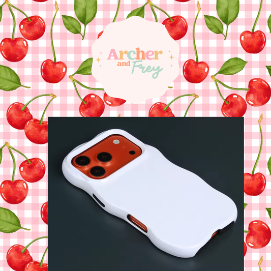 Wavy Tough Phone Case - Plaid Cherries