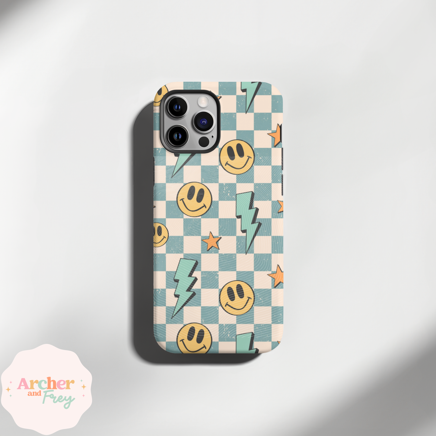 Tough Phone Case - Checkered Smilies