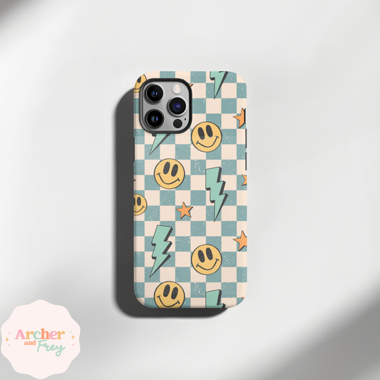 Tough Phone Case - Checkered Smilies