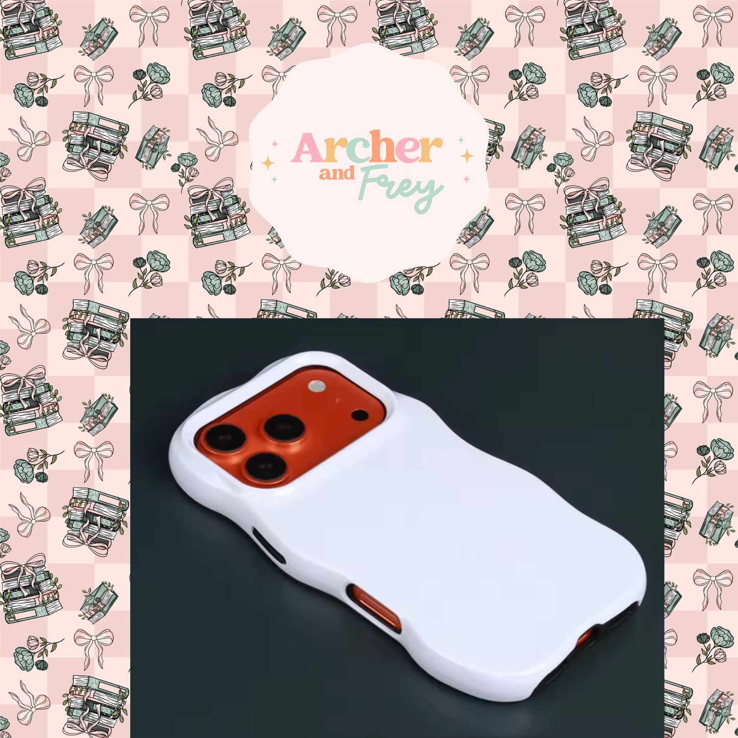 Wavy Tough Phone Case - Checkered Books