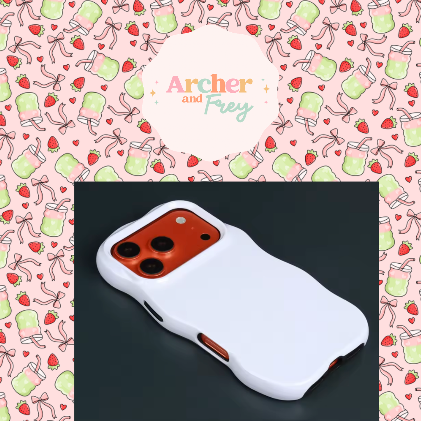 Wavy Tough Phone Case - Strawberry Matcha