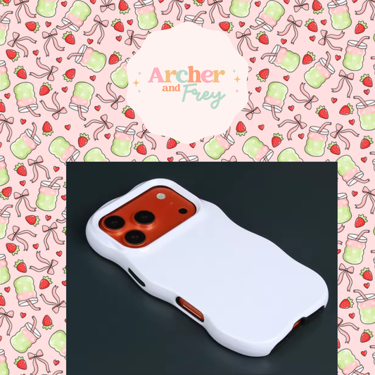 Wavy Tough Phone Case - Strawberry Matcha