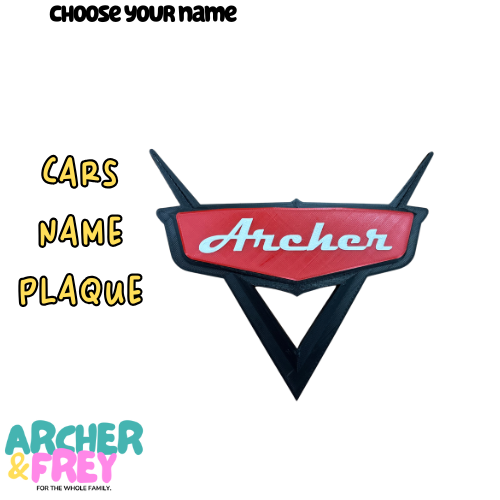 Cars Name Plaque