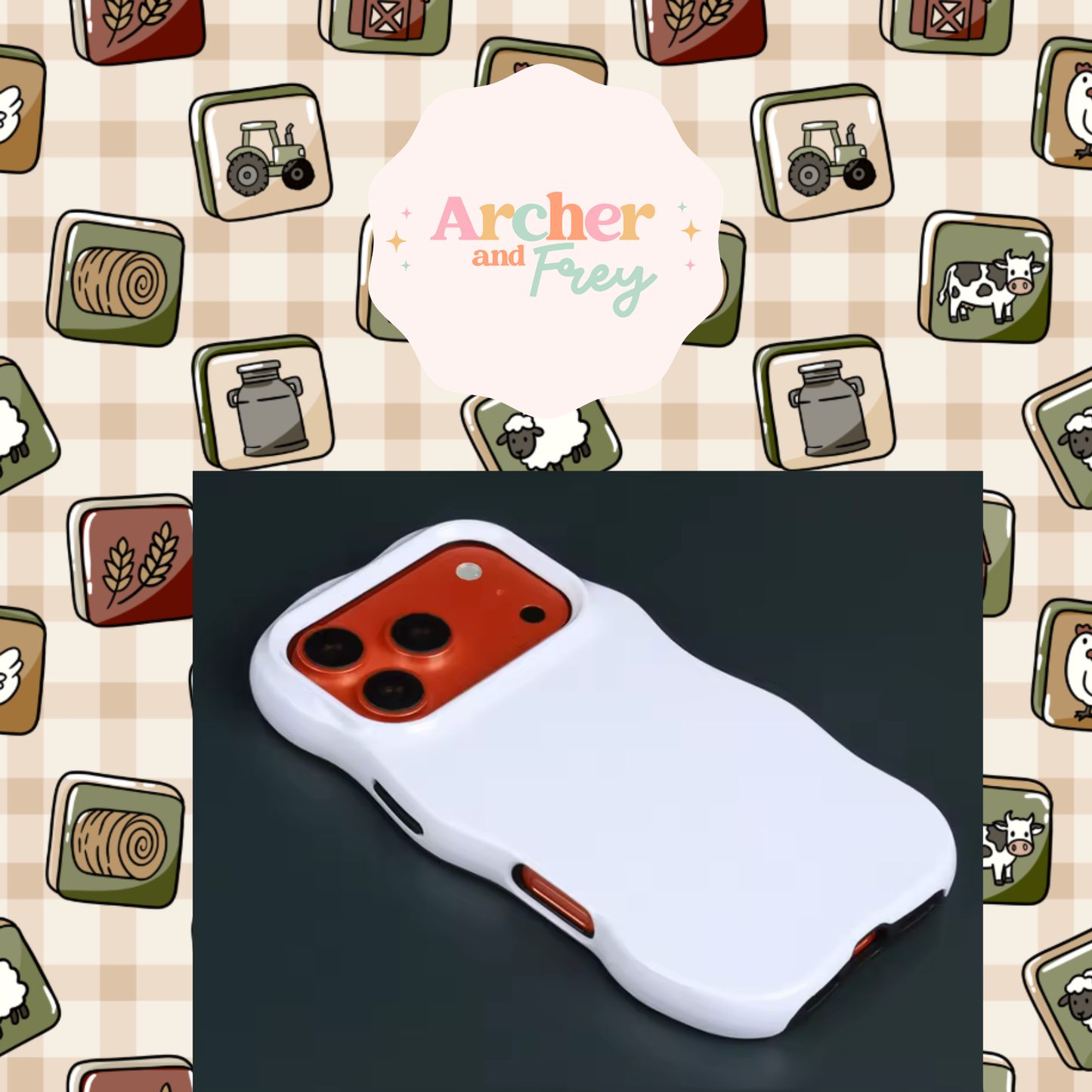 Wavy Tough Phone Case - Farm Tiles