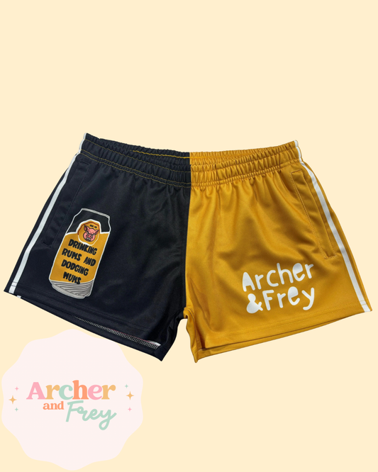 Adult Footy Shorts - Drinking Rums