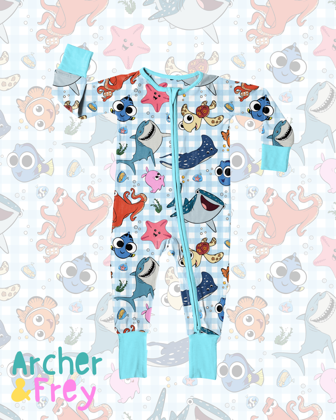 Fishy Dreams Bamboo Zipsuit