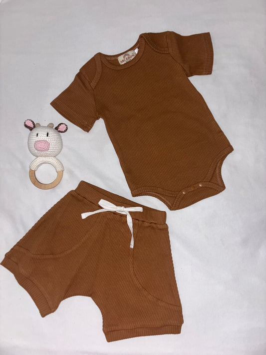 Ribbed Shorts - Chocolate