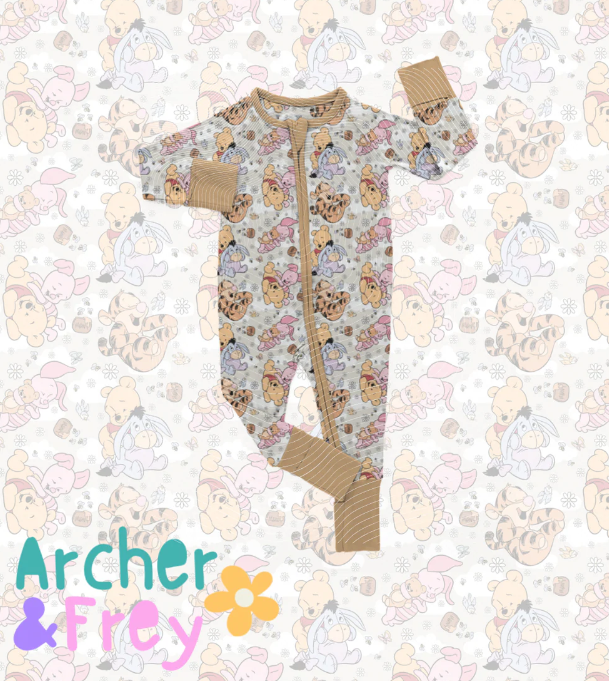 Bear & Friends Bamboo Zipsuit