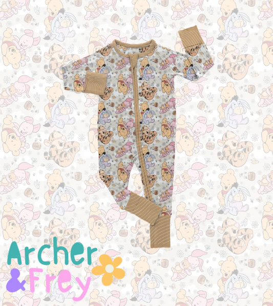 Bear & Friends Bamboo Zipsuit