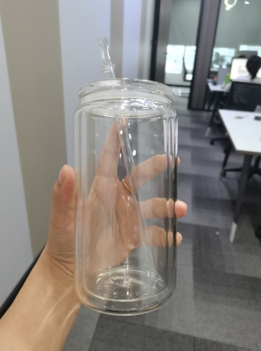 16oz Glass Sparkle Libbey Cup (Snowglobe Effect)