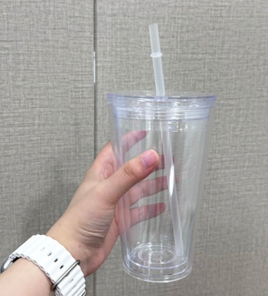 16oz Acrylic Sparkle Stadium Cup (Snowglobe Effect)