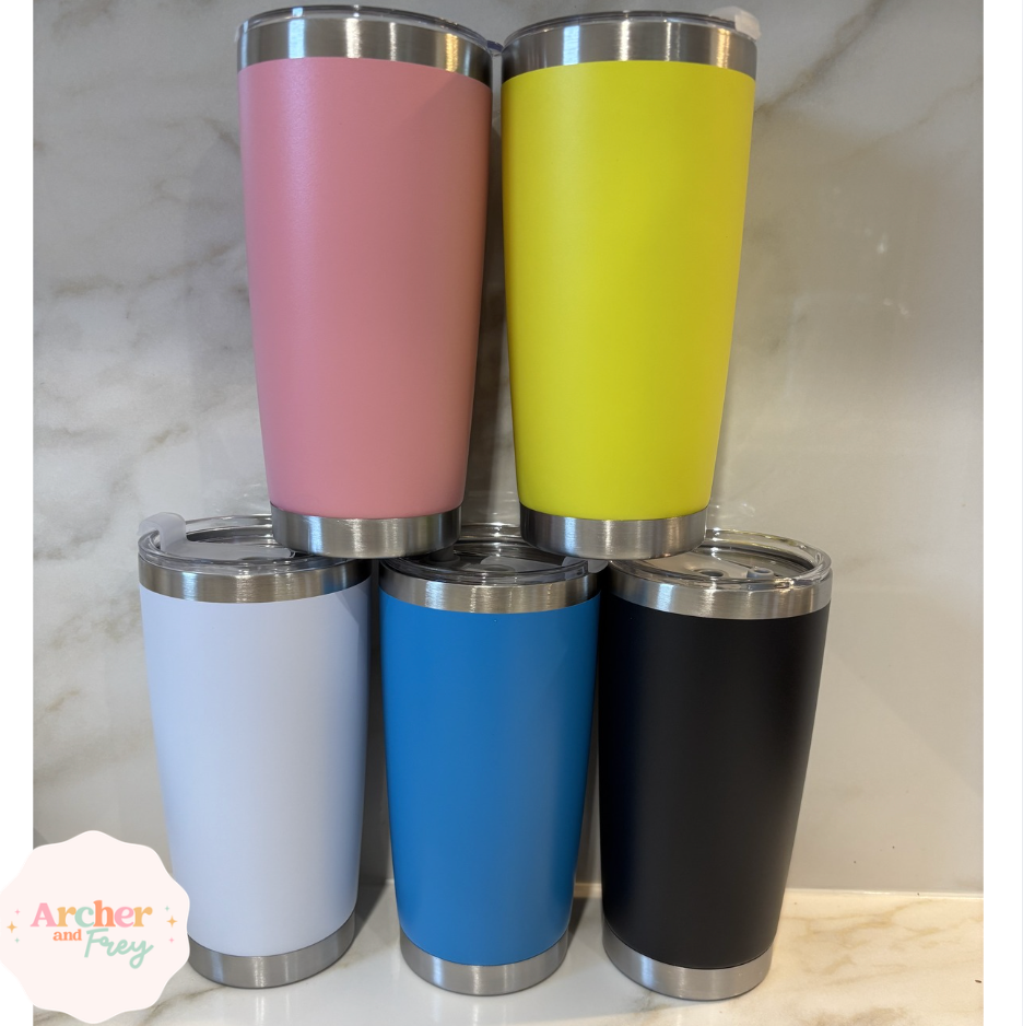 Flowers & butterflies 20oz Engraved Travel Mug