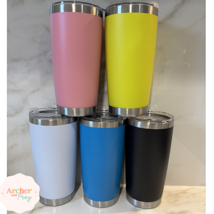 Flowers & butterflies 20oz Engraved Travel Mug