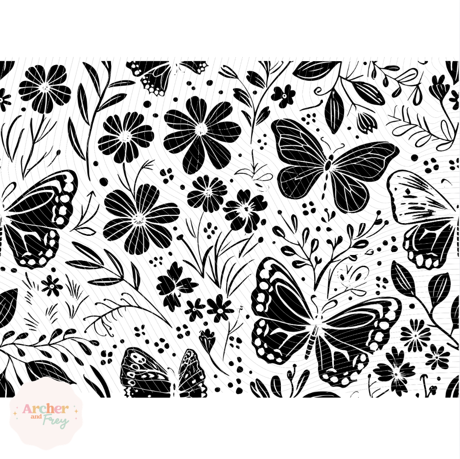 Flowers & butterflies 20oz Engraved Travel Mug