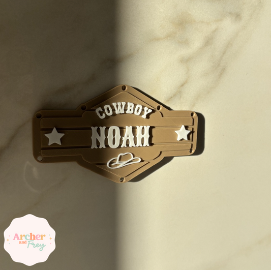 Cowboy Name Plate