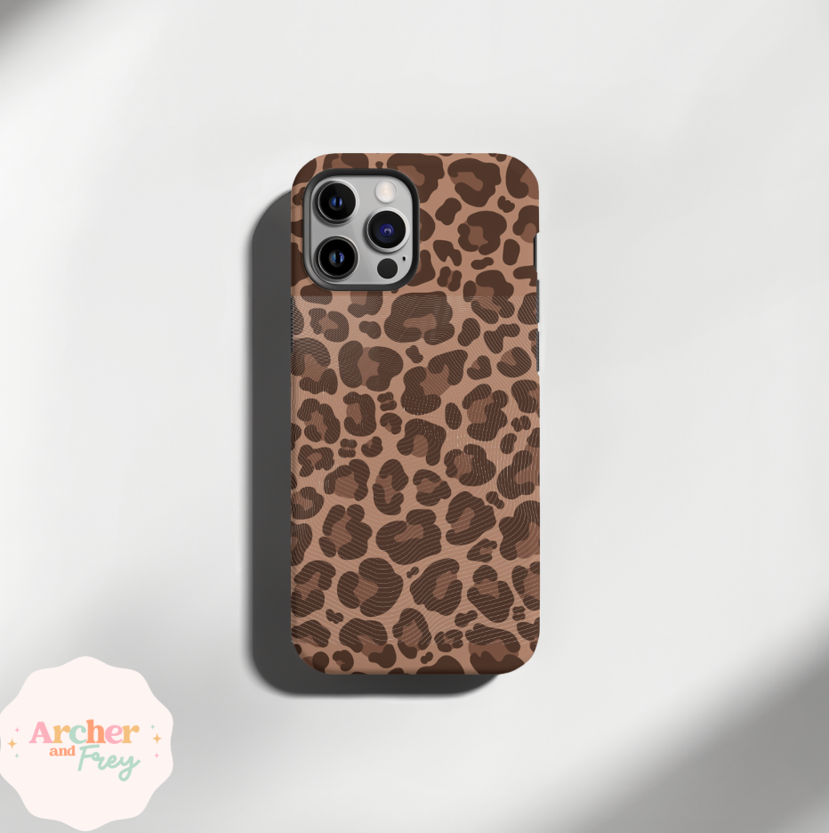 Tough Phone Case - Brown Leopard