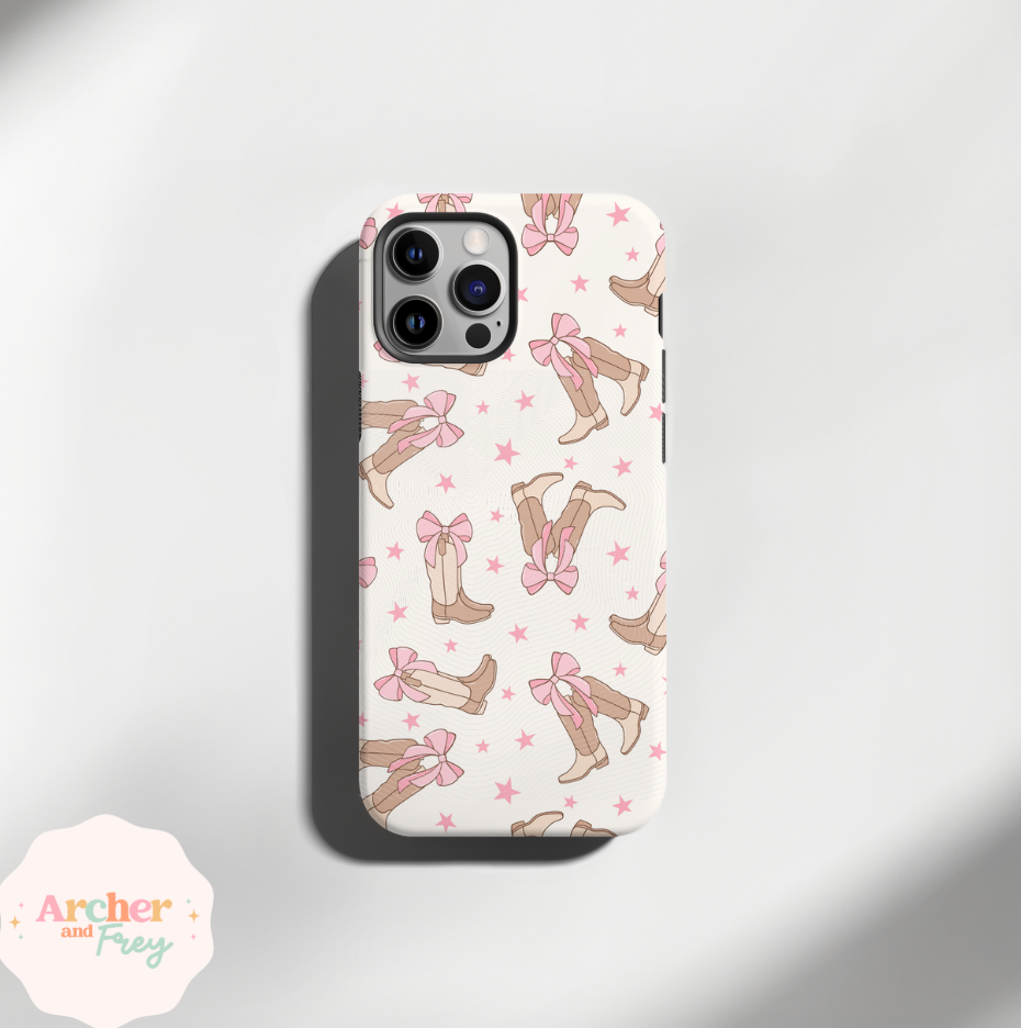 Tough Phone Case - Boots & Bows