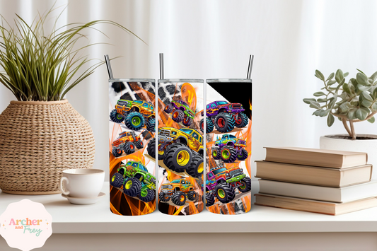 20oz Tumbler/Bottle - Monster Trucks