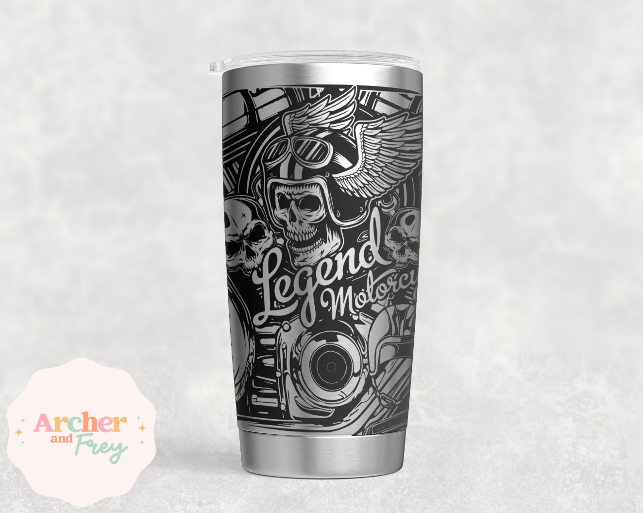 Laser Engraved Travel Mug - Legends Motorcycle