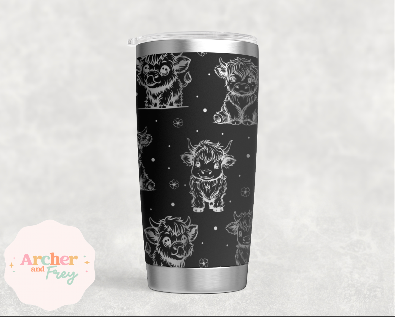 Laser Engraved - Highland Cows Travel Mug