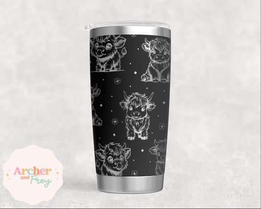 Laser Engraved - Highland Cows Travel Mug