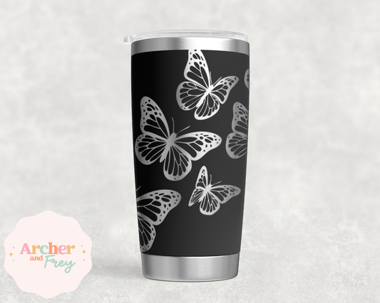 Laser Engraved Travel Mug - Butterflies