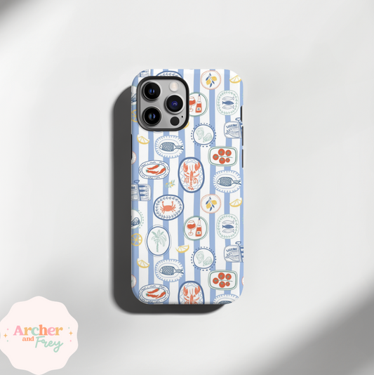 Tough Phone Case - Blue Stripe Lobster