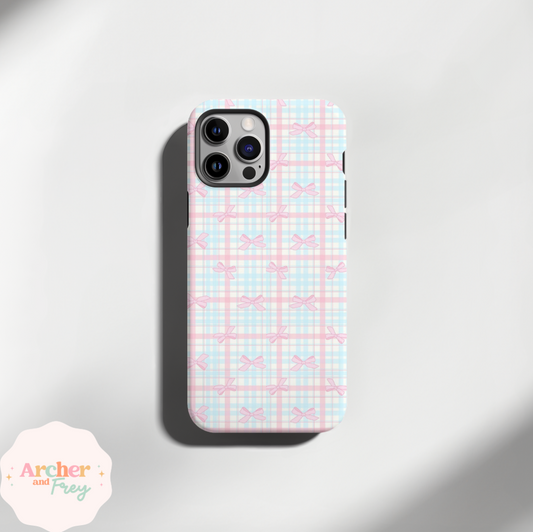 Tough Phone Case - Gingham Bows