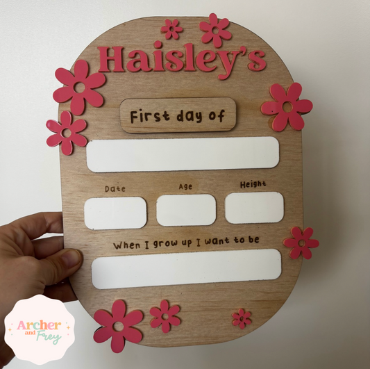 Daisies First & Last Day Board