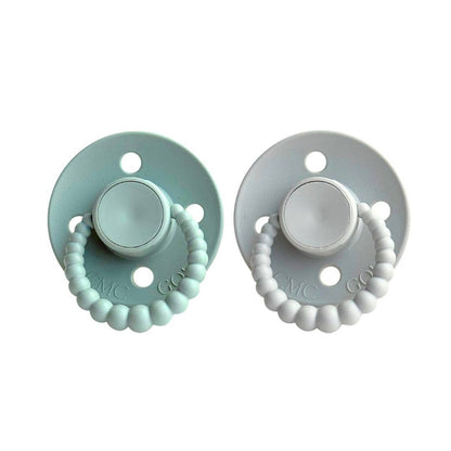 CMC 'Bubble' Dummies Sage + Light Grey: Size 3