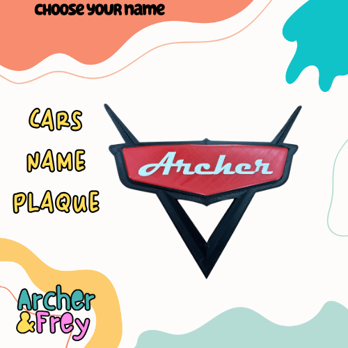 Cars Name Plaque