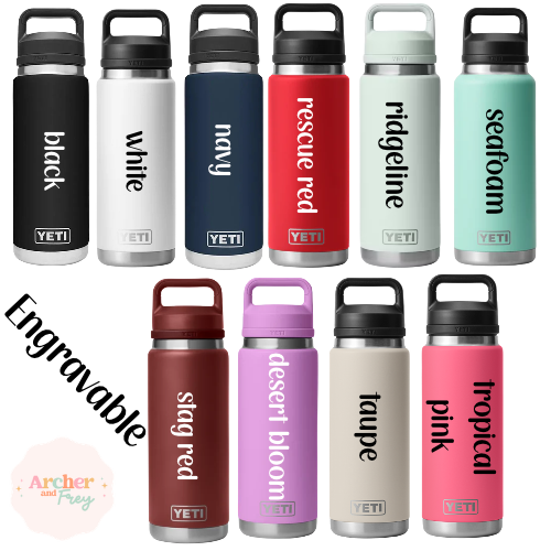 Engraved Yeti Rambler 26oz (760ml) Bottle with Chug Cap