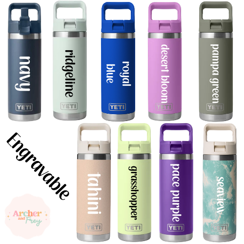Engraved Yeti Rambler 18oz (532ml) Straw Bottle